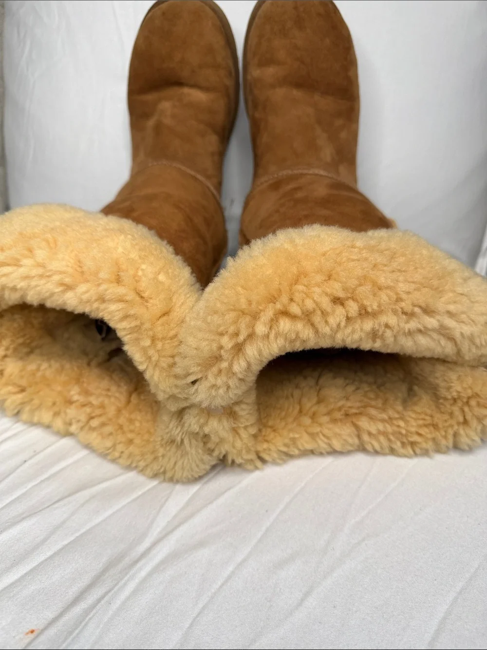 UGG Women's Button-Detail Shearling Suede Boots - Chestnut
